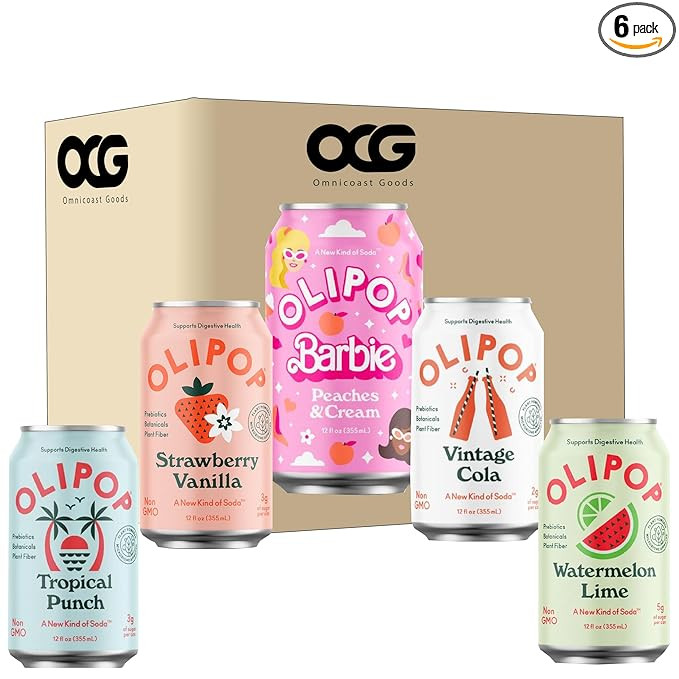 Prebiotic Soda Peaches & Cream, Tropical Punch, Strawberry Vanilla, Vintage Cola, Watermelon Lime... | Amazon (US)
