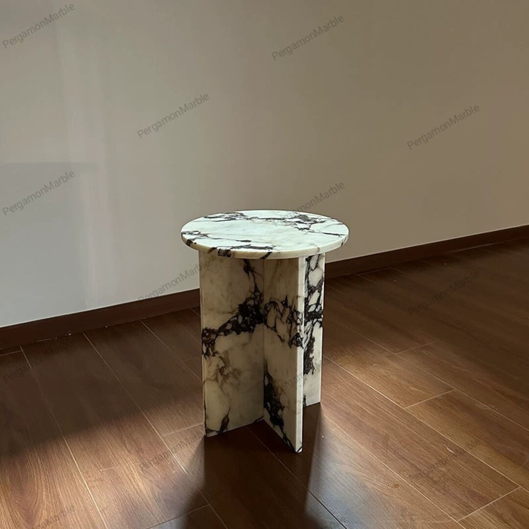 Calacatta Viola Marble Side Table, End Table,nightstand Italian Marble 100% Handmade Product - Et... | Etsy (US)