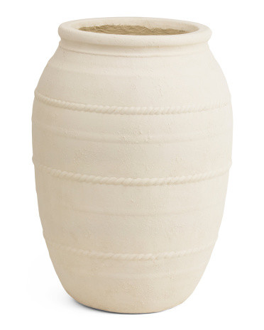 15.25x20 Directional Rib Fiber Clay Lightweight Planter | TJ Maxx
