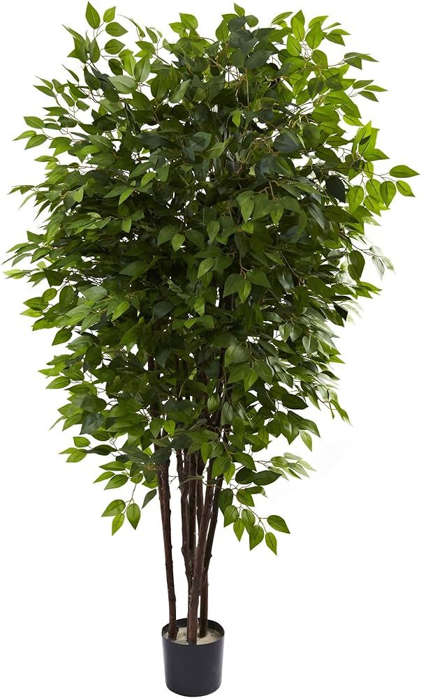 Nearly Natural 6.5FT Artificial Deluxe Ficus Tree for Indoor Home Décor, Large Fake Plant with B... | Amazon (US)