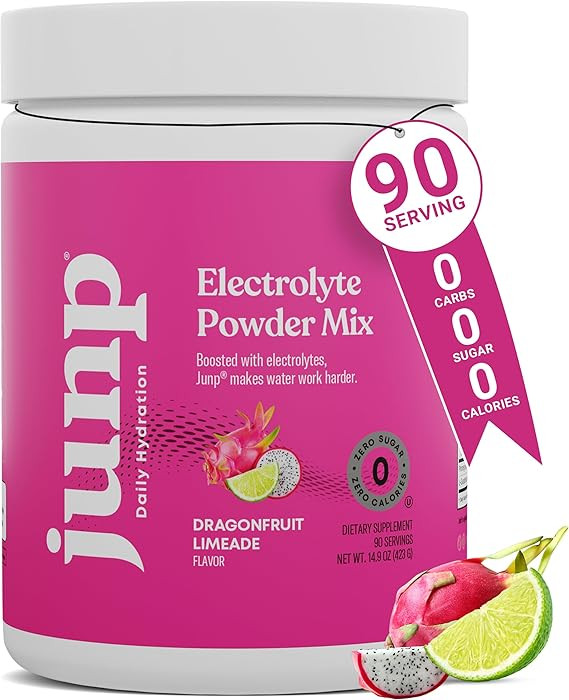 JUNP Electrolytes Powder No Sugar No Carbs - Dragonfruit Limeade Keto Electrolyte Drink Mix - Pot... | Amazon (US)