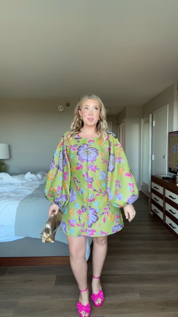 Midsize Fall Wedding Guest Dress 💕💚 The dress code was ✨Funky✨ This dress is oversized. Wearing a size Medium and I’m normally a large 🫶🏻

#LTKSeasonal #LTKMidsize #LTKWedding