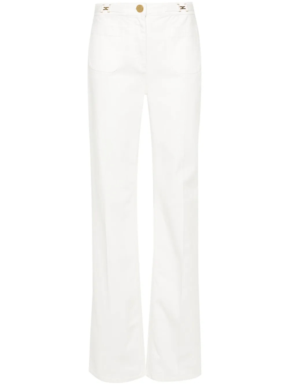Elisabetta Franchi logo-plaque Straight Jeans - Farfetch | Farfetch Global