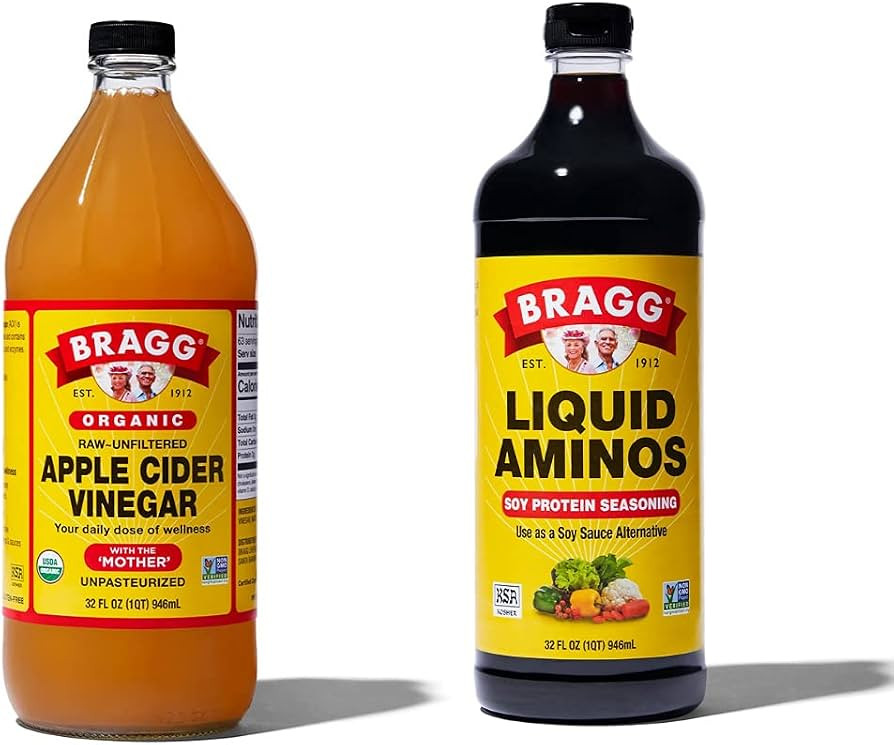 Bragg Liquid Aminos All Purpose Seasoning 32oz and Organic Apple Cider Vinegar With the Mother 32... | Amazon (US)