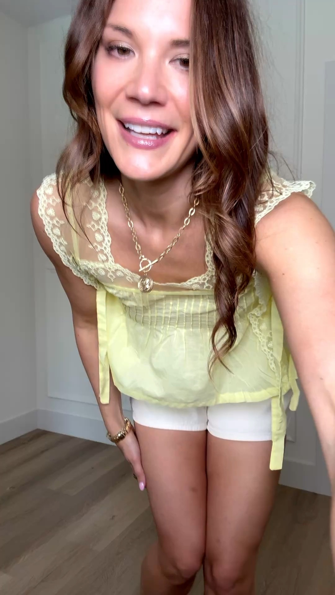 This yellow top is even cuter in person. I love the lace details and feminine fit, and the soft yellow color is perfect for spring and summer with white denim or shorts.

Yellow lace top, feminine summer outfit, spring style outfit, white shorts outfit, cute going out top, casual chic style, romantic summer fashion, pastel outfit idea, trendy summer top, vacation outfit inspo, elevated casual look, summer date night outfit, girly outfit ideas, Stang and Co

#LTKmomlife #LTKSeasonal #LTKTall