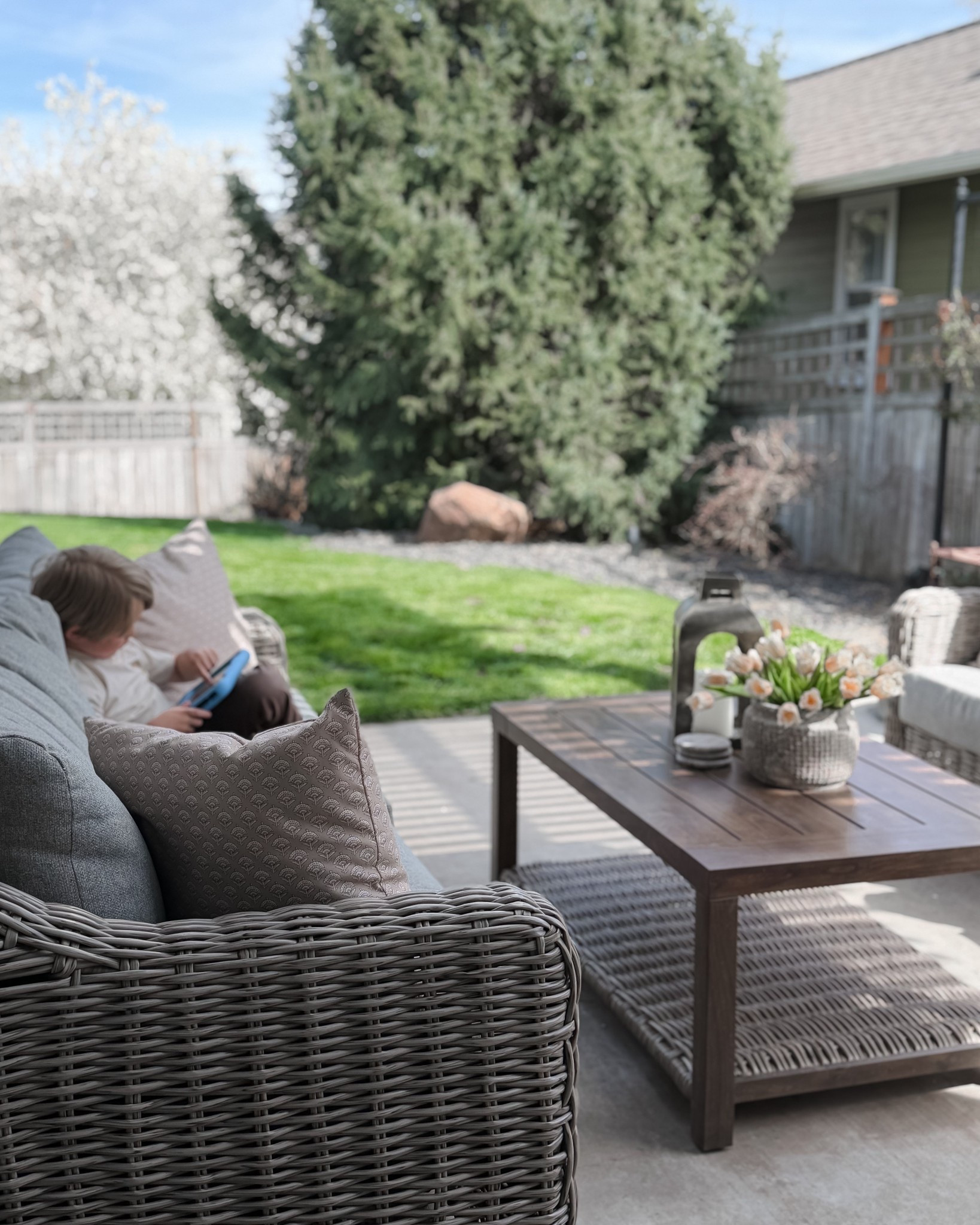 Arbor is on spring break and we are enjoying our time together going places and having play dates with friends! 
We also love spending time on our patio when the weather allows and Arbor has taken an interest in his new Mario game on his switch  

#LTKdayinmylife #LTKHome #LTKSeasonal