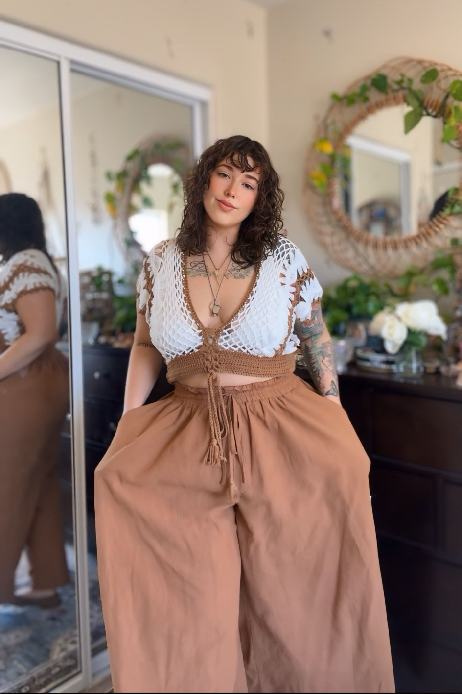 Crochet Top and Palazzo Pants are the Vibe Of The Day 

#LTKPlusSize #LTKMidsize #LTKSeasonal