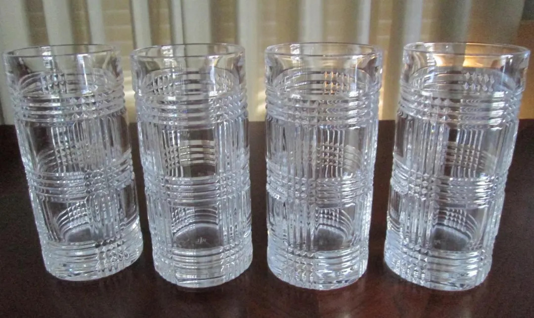 Ralph Lauren Crystal Glen Plaid Highball Glasses, Made in Germany - Etsy | Etsy (US)