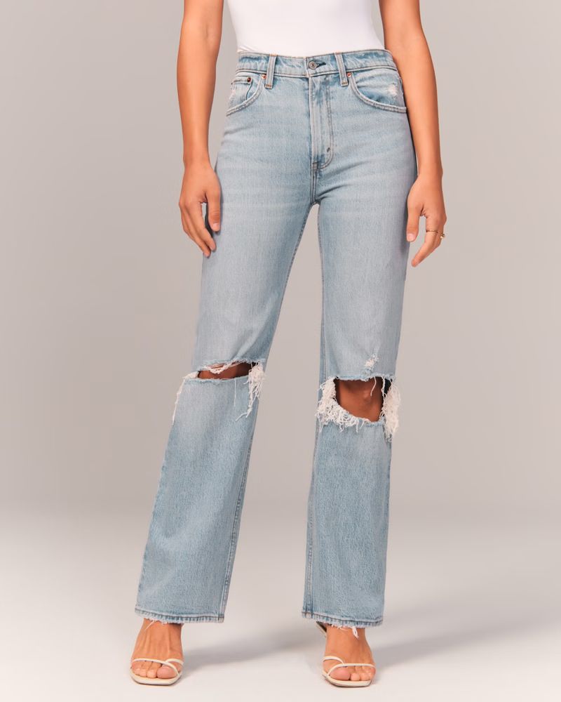 Women's High Rise 90s Relaxed Jean | Women's Bottoms | Abercrombie.com | Abercrombie & Fitch (US)