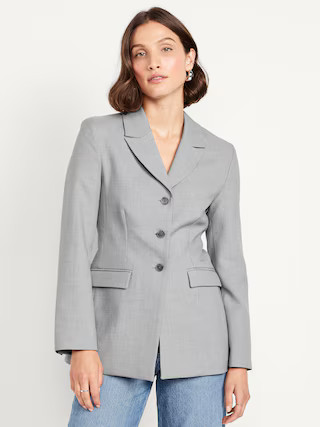 Fitted Button-Front Blazer | Old Navy (US)