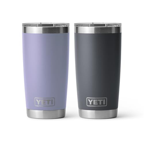 YETI 20 oz Rambler Tumbler Bundle, (1) 20oz Rambler Charcoal and (1) 20 oz Rambler Cosmic Lilac | Amazon (US)