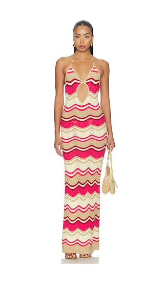 Marita Halter Maxi Dress in Pink & Nude Multi | Revolve Clothing (Global)
