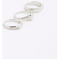 Mens River Island Silver Pack Of 3 Rings | River Island UK & IE