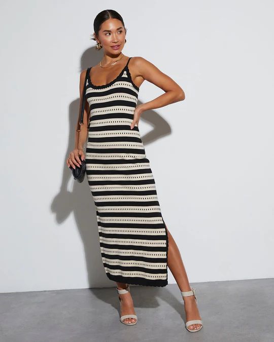 Jules Striped Knit Cover Up Maxi Dress | VICI Collection