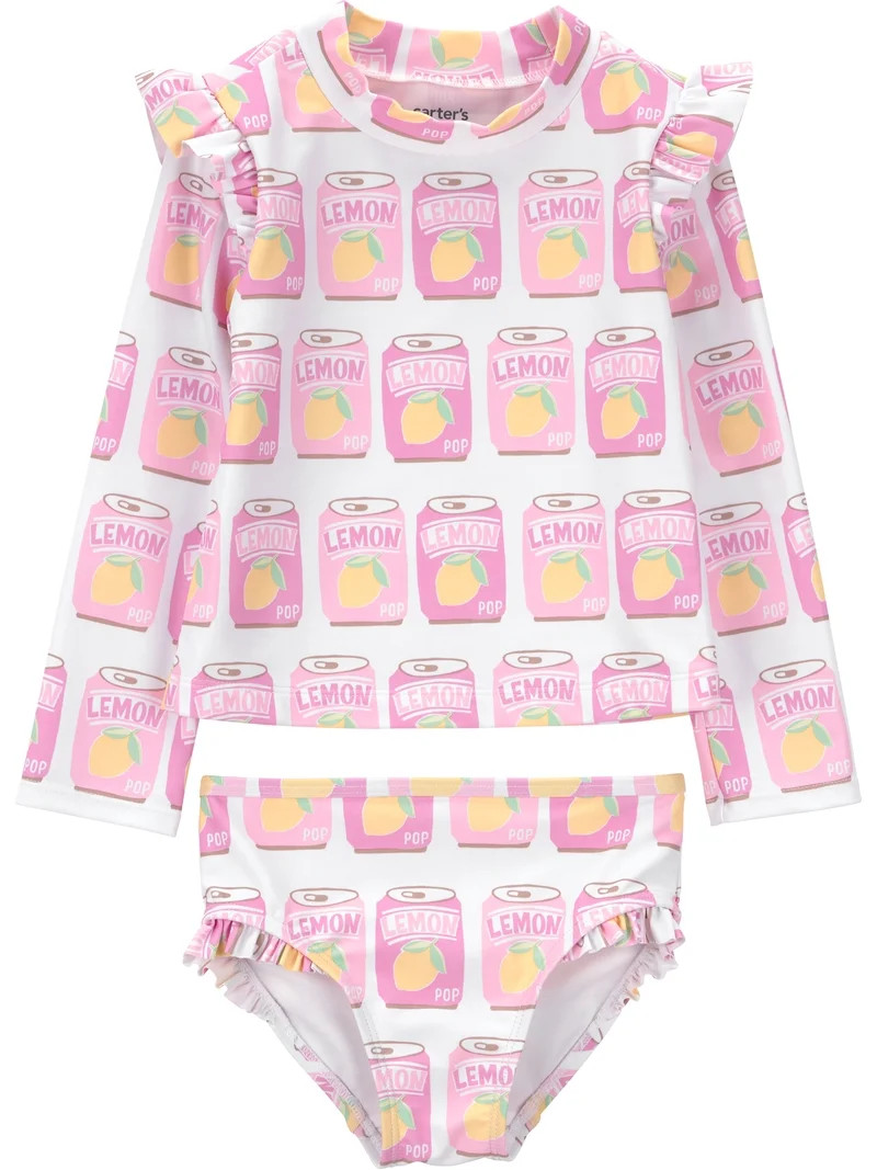 Carter's Child of Mine Toddler Girl Rash Guard Swimsuit Set, 2-Piece, Sizes 12M-5T | Walmart (US)