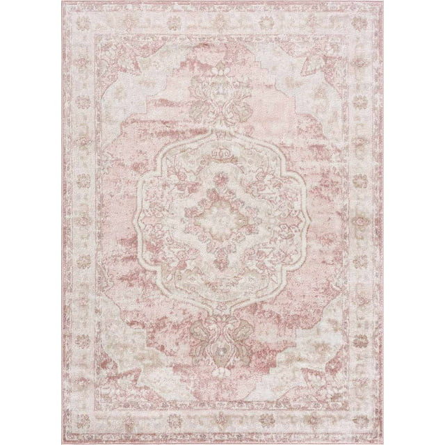 BoutiqueRugs Blush & Light Pink Collection Kandos Bohemian Oriental Medallion Area Rug - Traditio... | Walmart (US)