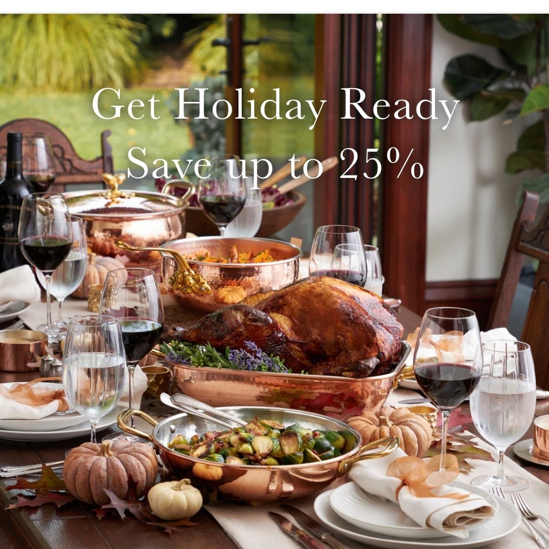 Gear up for the holidays with beautiful heirloom quality copper cookware by Ruffoni. Pans and bakeware that will empress your guests and most importantly look gorgeous on your table. Their Black Friday sale is finally here! #thanksgiving #entertaining #holidaycookwear #coppercookwear #luxury 

#LTKfoodie #LTKCyberWeek #LTKHoliday