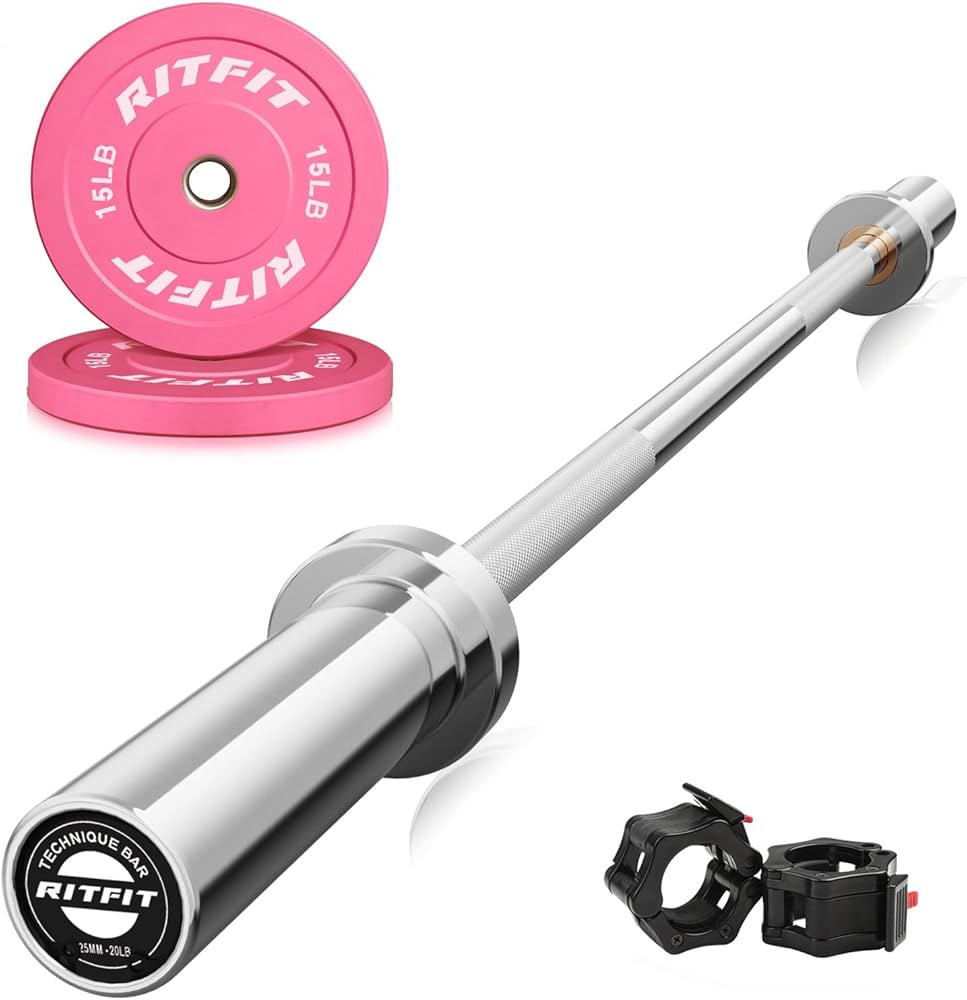 RITFIT 4ft/4.8ft/6ft Olympic Barbell for Strength and Weightlifting Training - 2 Inch Olympic Bar... | Amazon (US)