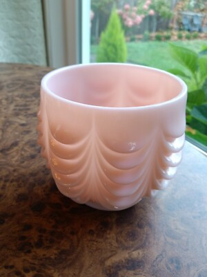 Vintage Pink Fostoria Lincoln Drape Milk Glass Vase Planter Unusual Midcentury  | eBay | eBay US