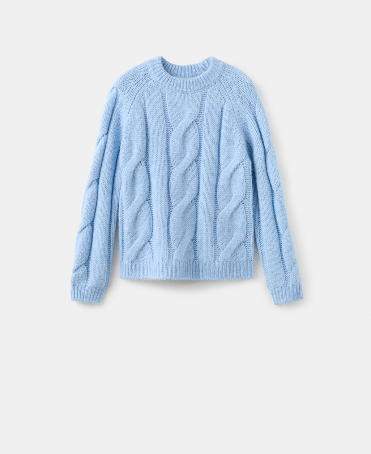 Mango Women's Braided Knitted Sweater - Sky Blue | Macy's