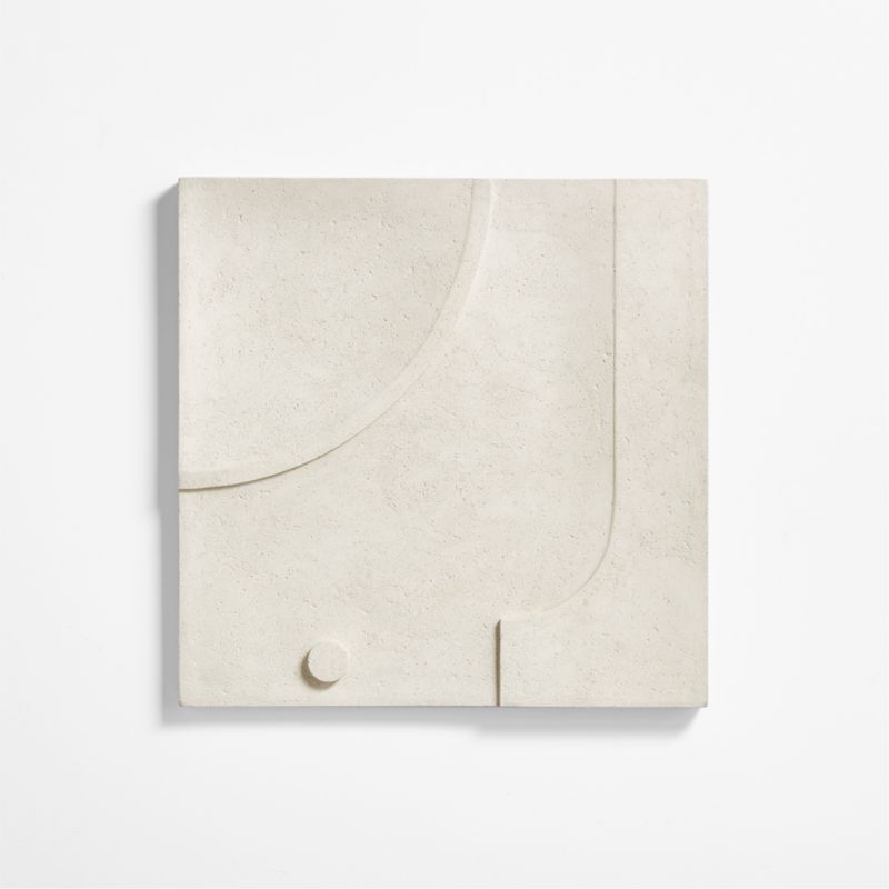 'Taso 24' Hand-Carved White Tile Wall Decor 24"x1.5" + Reviews | Crate & Barrel | Crate & Barrel