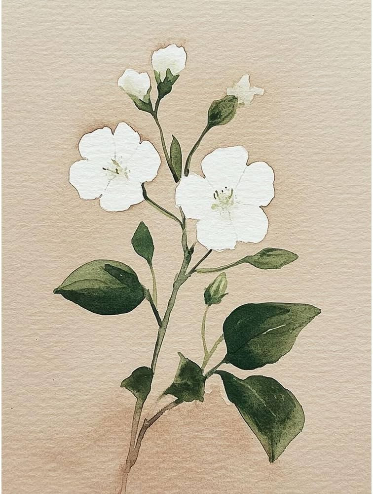 ArtDirect Neutral Watercolor Floral II Unframed Art Print Giclee Poster by Petals Print Design - ... | Amazon (US)