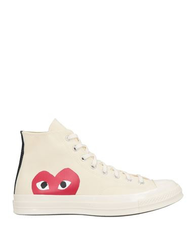Converse X Comme Des Garçons Play Man Sneakers Ivory Size 11.5 Textile fibers | YOOX (US)
