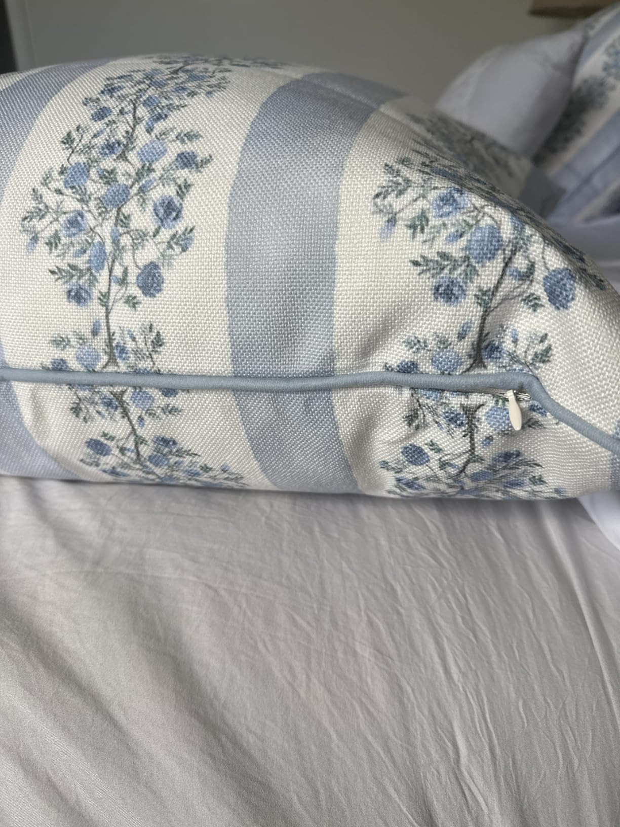 Throw Pillow for Home Juliet Off-White Blue Floral Pillow Cover Grandmillennial Pillow Cover 20" ... | Amazon (US)