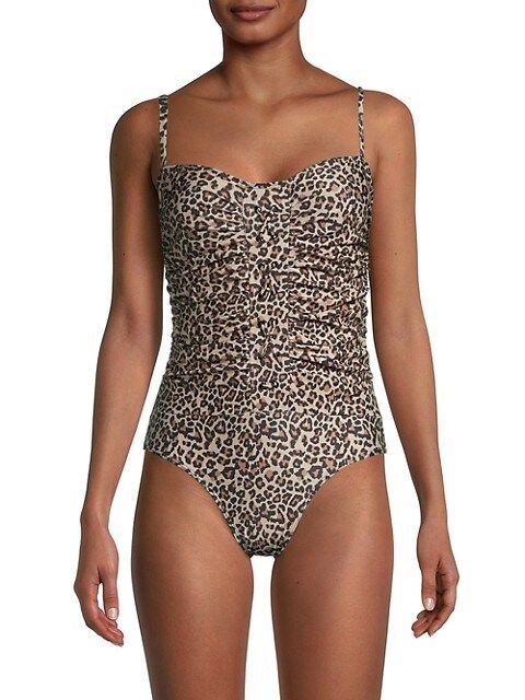 Leopard Ruched One-Piece Swimsuit | Saks Fifth Avenue OFF 5TH