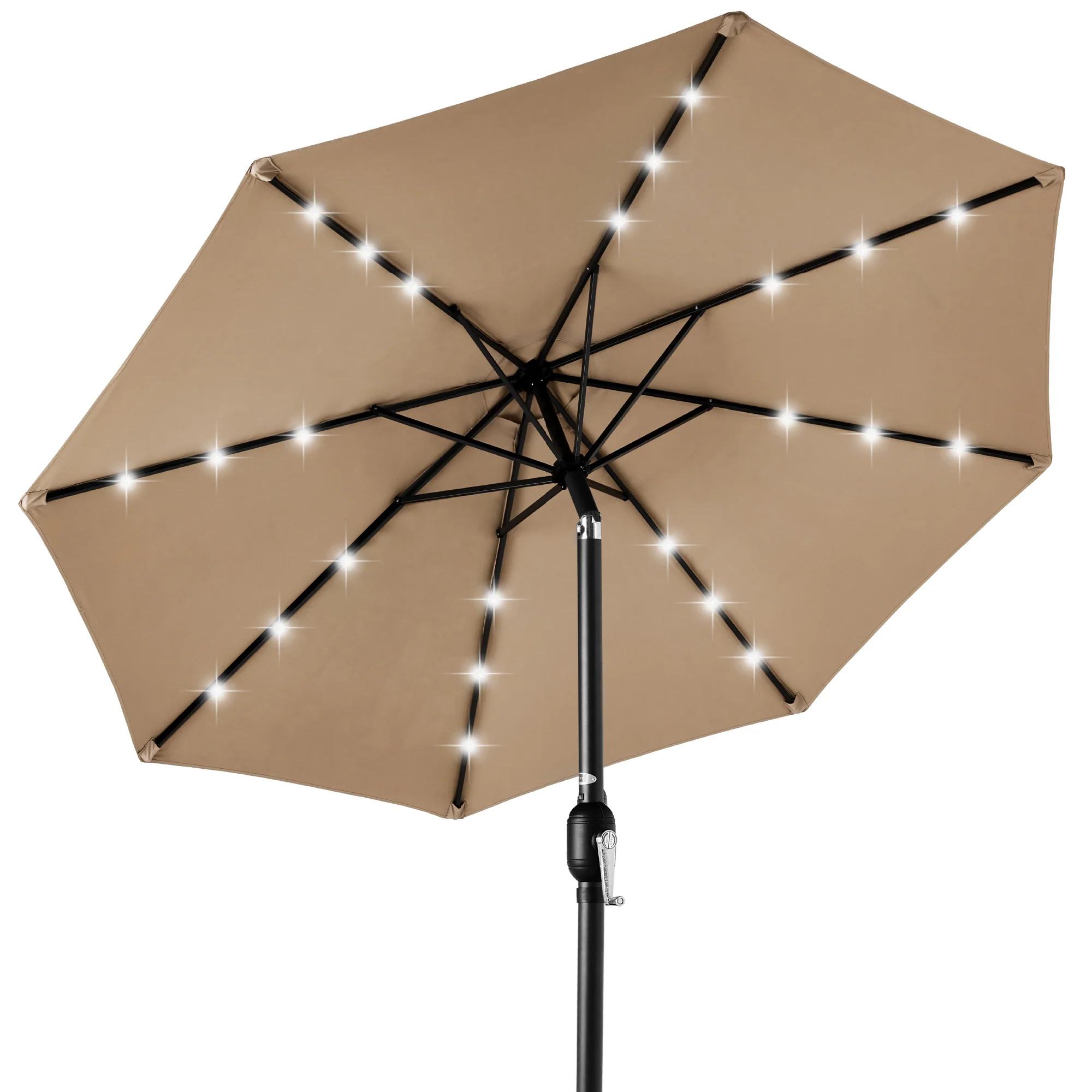 Solar LED Lighted Patio Umbrella w/ Tilt Adjustment, UV-Resistant - 10 | Best Choice Products 