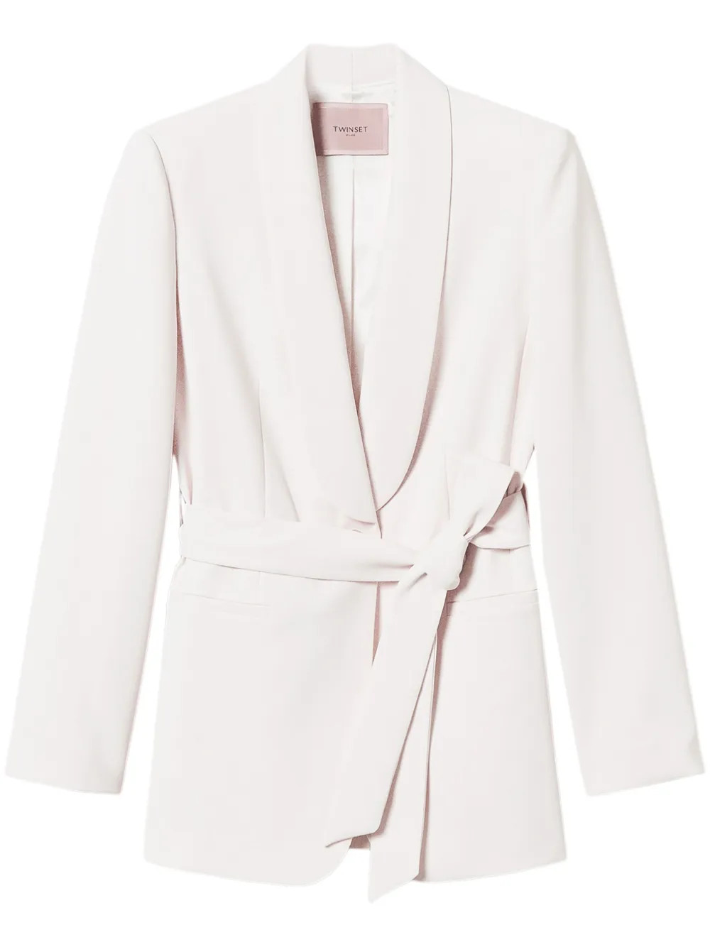 TWINSET Oval T Chain Belted Blazer | White | FARFETCH | Farfetch Global