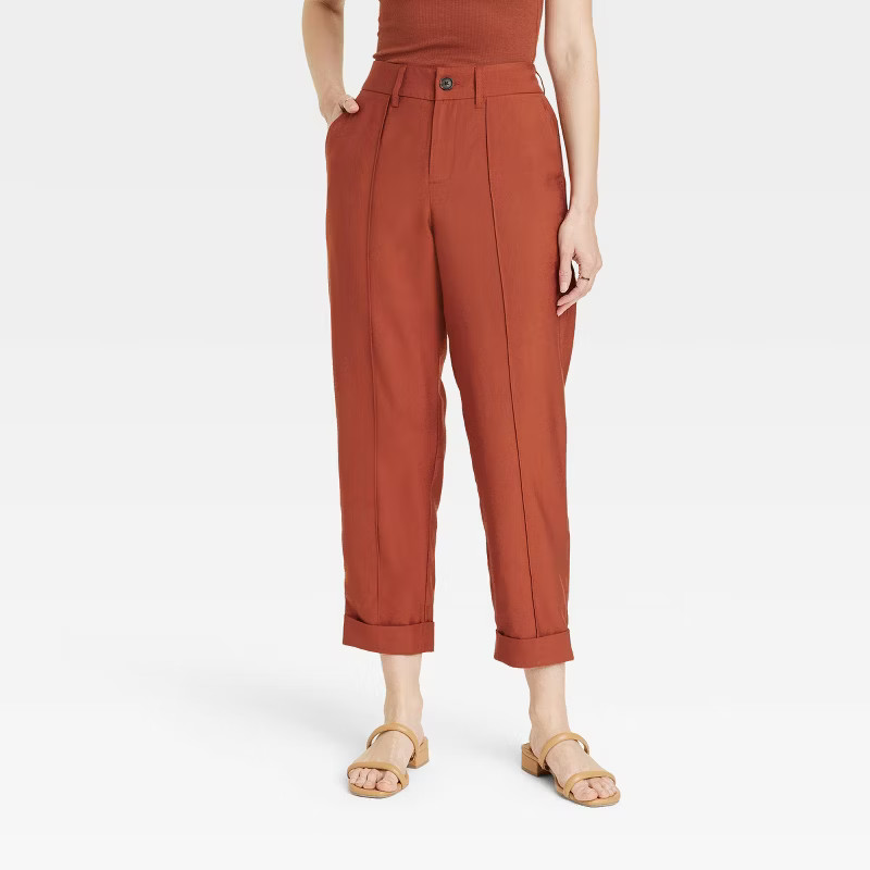 Women's High-Rise Slim Fit Effortless Pintuck Ankle Pants - A New Day™ | Target