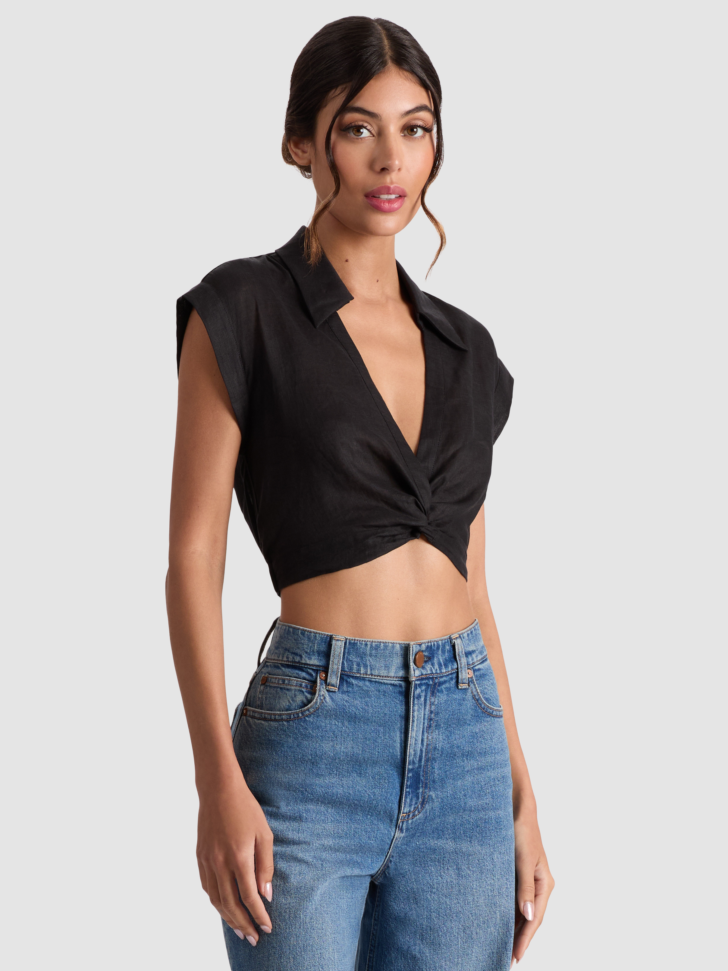 alice + olivia MILA CROPPED TOP | Alice + Olivia