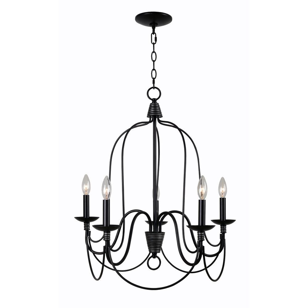 Home Decorators Collection Rivy West 5-Light Oil Rubbed Bronze Chandelier with Silver Highlights-HDP | The Home Depot