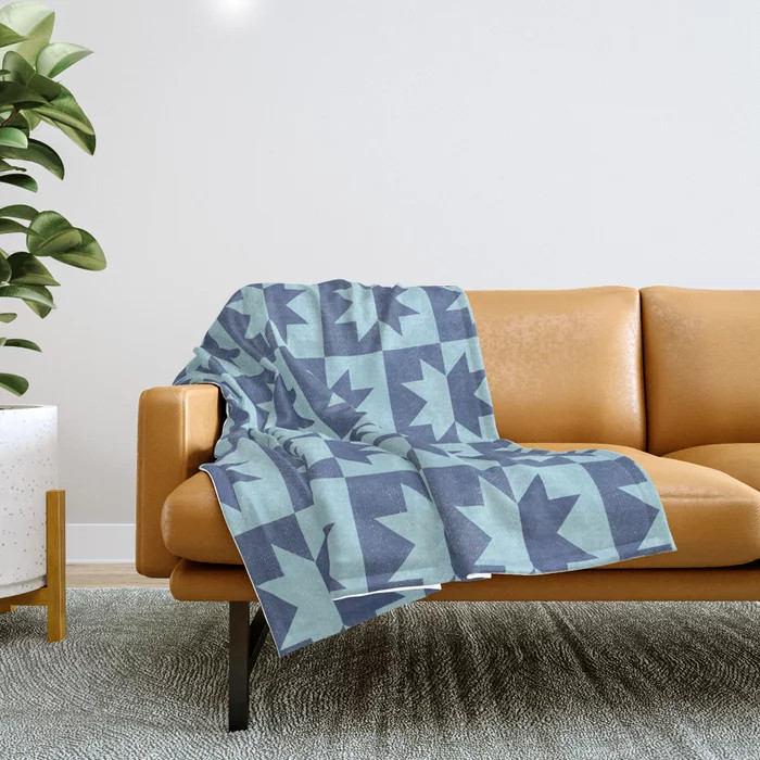 Holiday Contrast: Blue Bethlehem Star Delight Throw Blanket by showmemars | Society6 | Society6