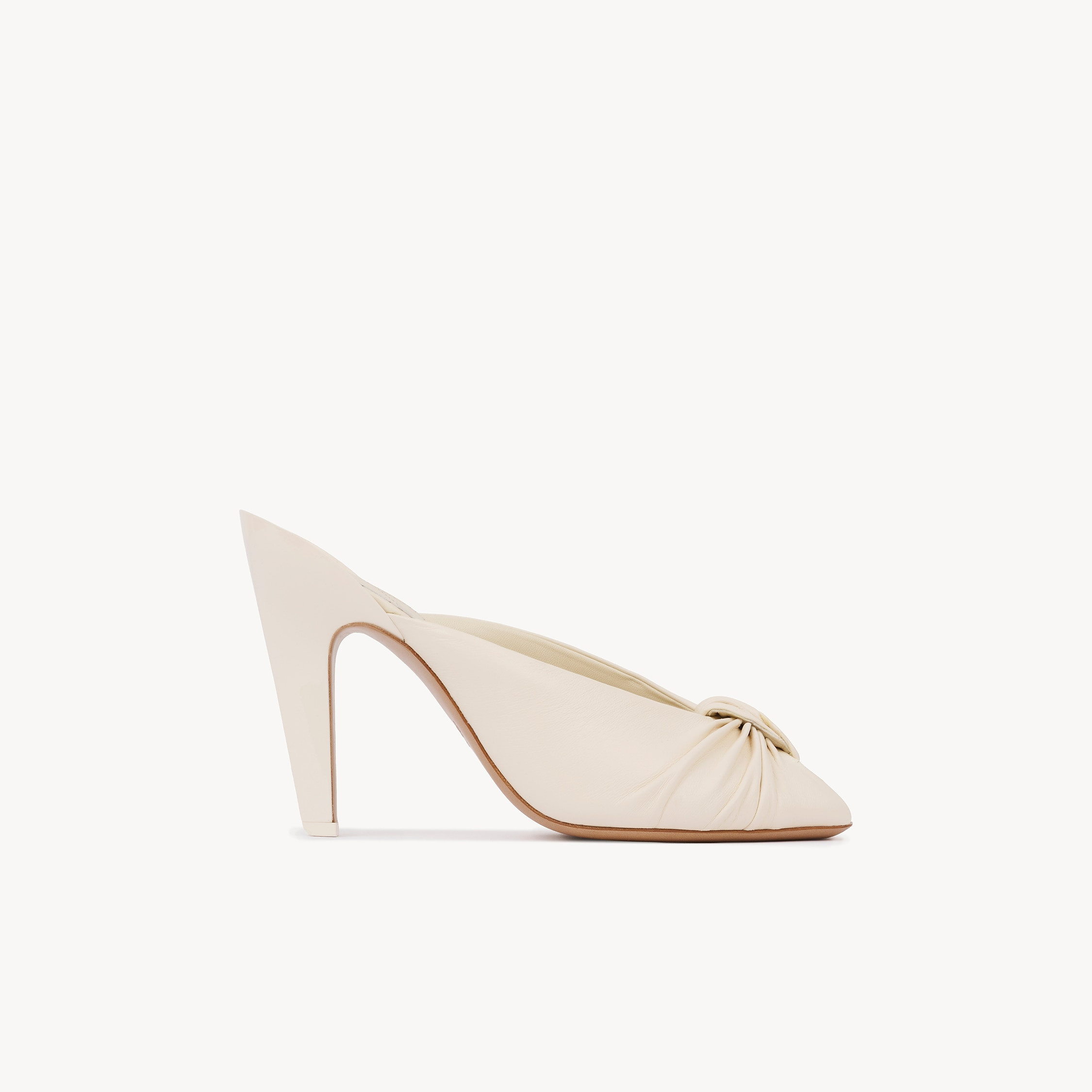Chloé - Suzie heeled mule - Soft Ivory - 38.5 - Domestic Lamb | Chloe US