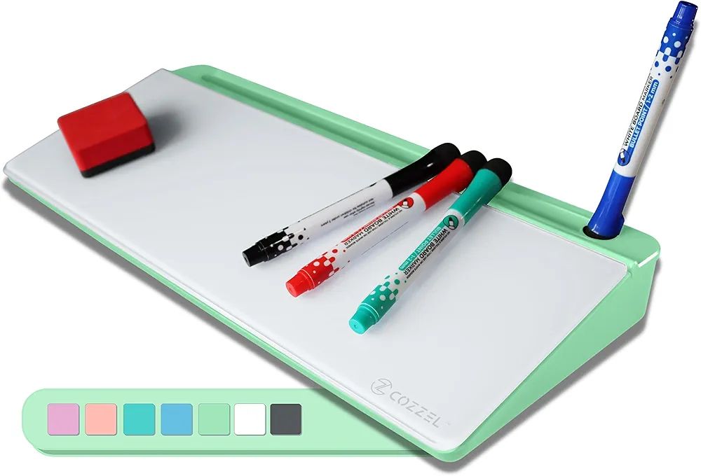 COZZEL Desktop Dry Erase Board - NoteDesk Glass Whiteboard with Tablet Holder and Storage - Small... | Amazon (US)