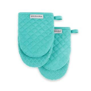 Asteroid Silicone Grip Aqua Mini Oven Mitt Set (2-Pack) | The Home Depot