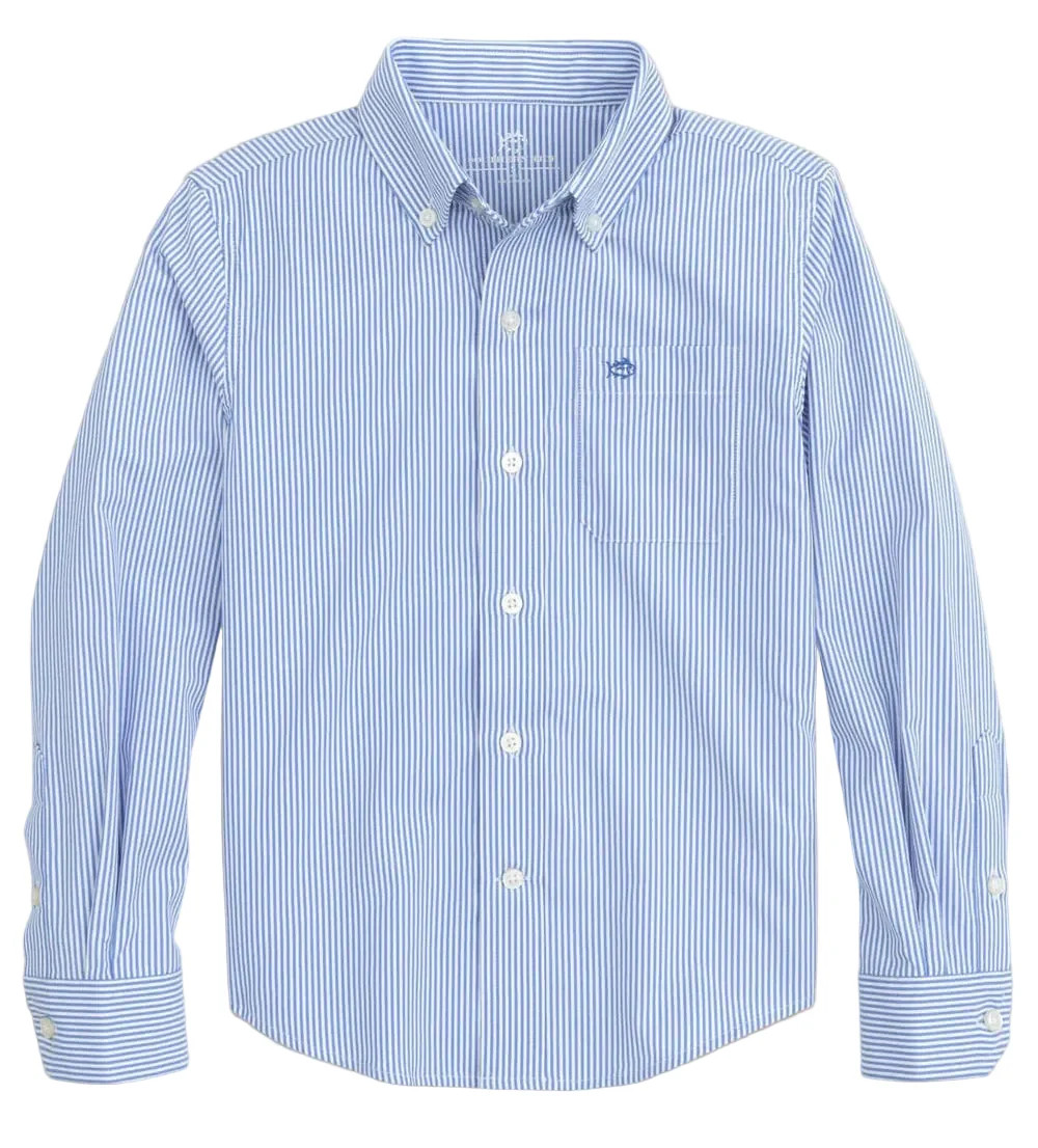 Southern Tide Intercoastal Bengal Stripe Sport Shirt- Cobalt Blue | JoJo Mommy
