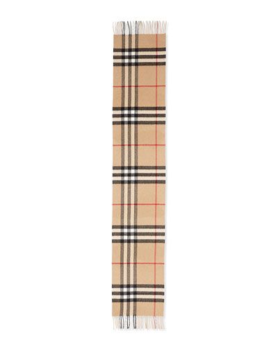 Giant-Check Cashmere Scarf, Camel | Neiman Marcus