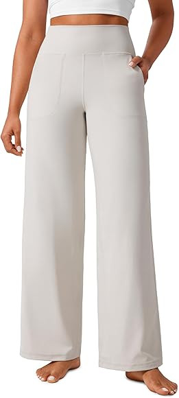 CRZ YOGA Womens Butterlift High Waisted Wide Leg Pants with Pockets 29"/31"/33" - Yoga Lounge But... | Amazon (US)