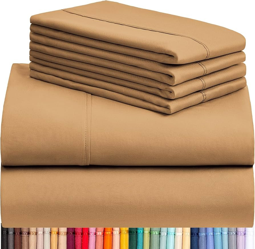 LuxClub 6 PC Queen Sheet Set, Bed Sheets Queen Size, Deep Pockets 18" Eco Friendly Wrinkle Free C... | Amazon (US)