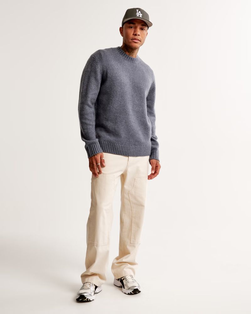 Men's Fuzzy Crew Sweater | Men's Tops | Abercrombie.com | Abercrombie & Fitch (US)