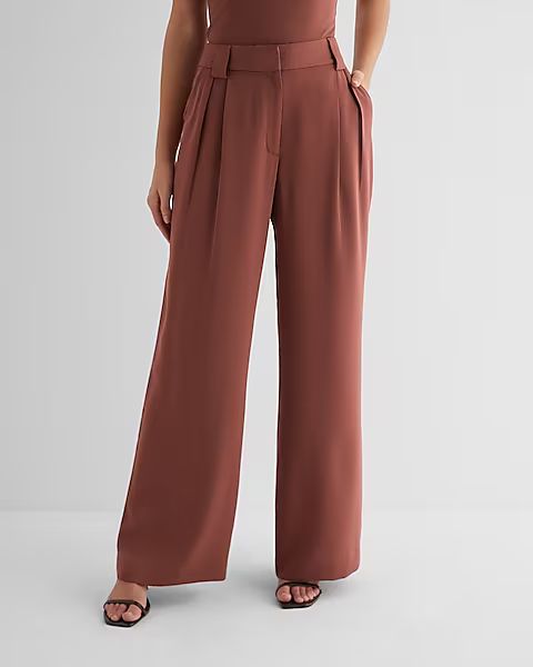 Stylist High Waisted Pleated Wide Leg Pant | Express