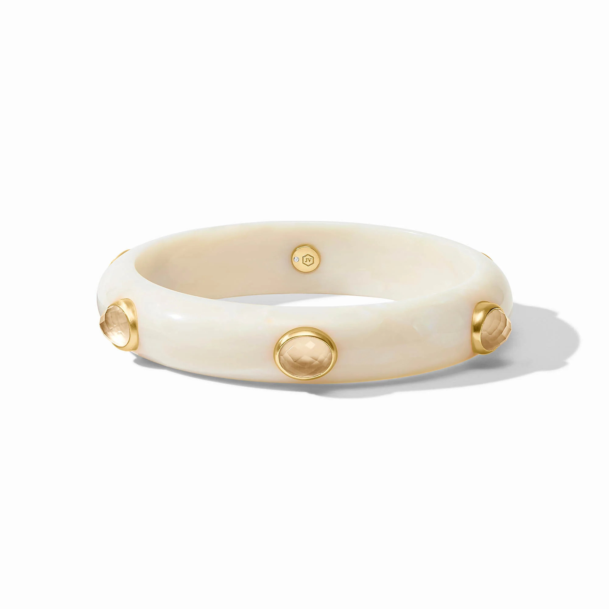 Carnaby Stone Bangle - Iridescent Champagne / Small | Julie Vos