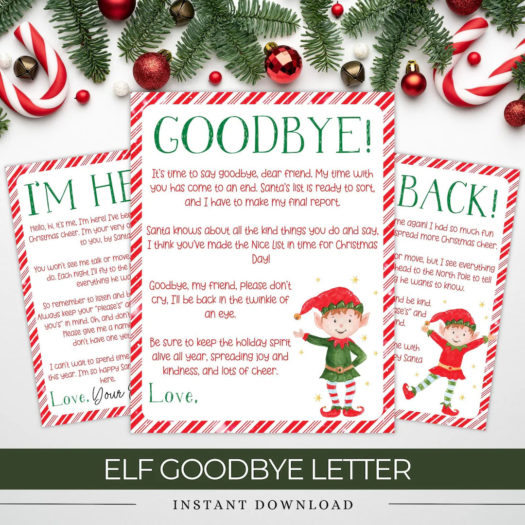 Elf Goodbye Letter Christmas Elf Farewell Letter Kids - Etsy | Etsy (US)