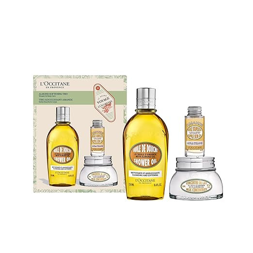 L'Occitane Almond Skin Softening Trio: Best Holiday Gift Set With Cleansing Almond Shower Oil Bod... | Amazon (US)
