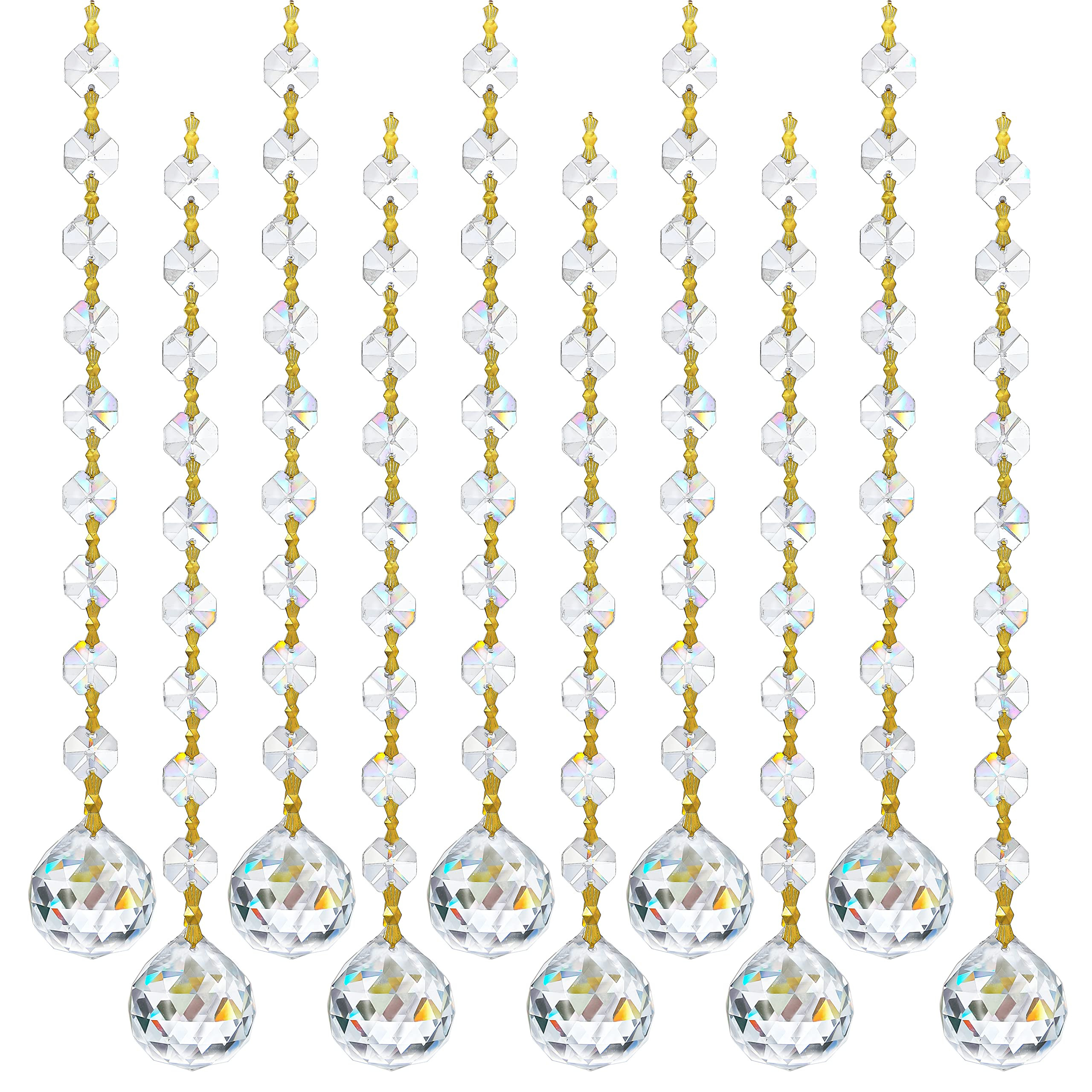 10pcs Crsytal Crystal Garland Strands Hanging Glass Chandelier Beads Chains Glass 20mm Balls Pris... | Amazon (US)