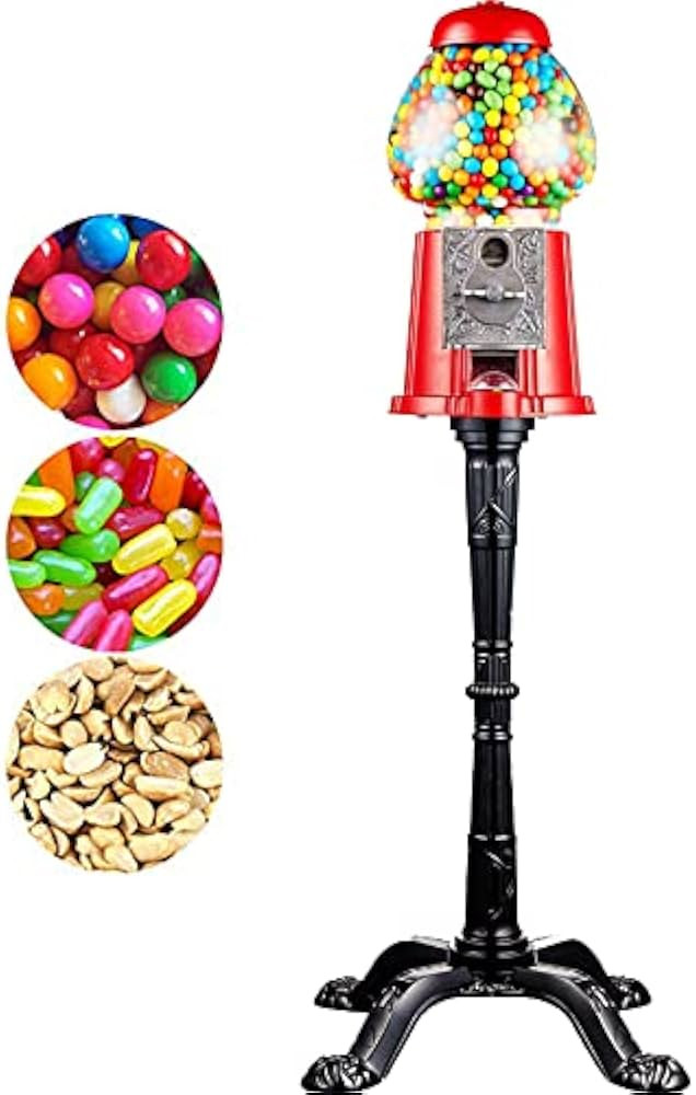 Classic Red Gumball Machine with Stand with Glass Globe for Small Gumballs, Gumball Bank for Any ... | Amazon (US)