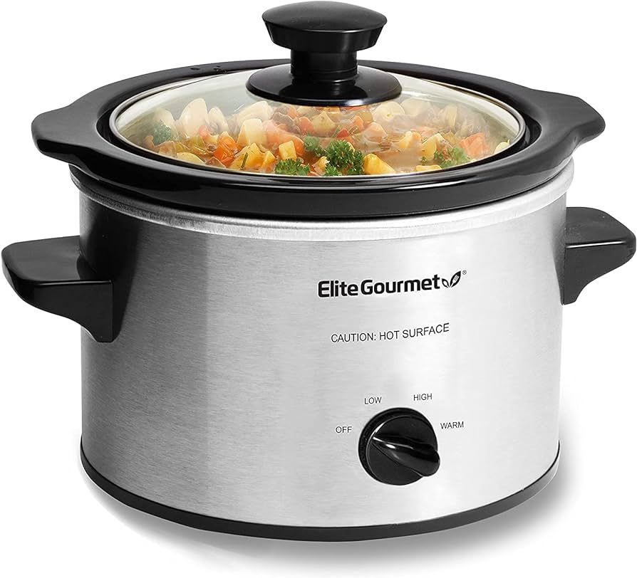 Elite Gourmet Glas Slow Cooker with Adjustable Temp, Entrees, Sauces, Stews & Dips, Dishwasher Sa... | Amazon (US)
